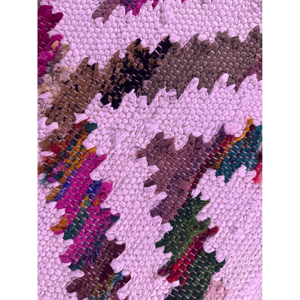 Artistic Accents Woven Geometric Diamond Fringe Table Runner Multi Color Boho - Picture 3 of 6